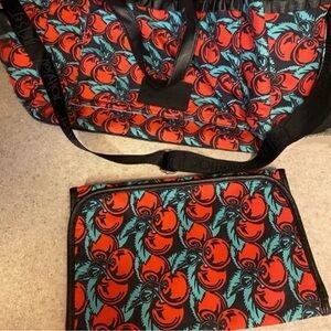 Stylish Betsey Johnson Black and Red Baby Bag With Changing Pad